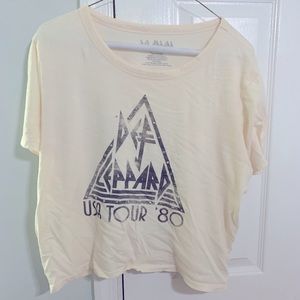Cropped Def Leppard Graphic T-shirt